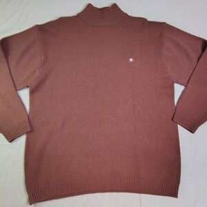 VINTAGE South Pole Sweater Men's Size XL‎ Burgundy Acrylic Knitted Turtle Neck